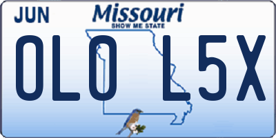 MO license plate OL0L5X