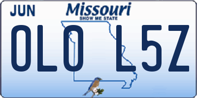 MO license plate OL0L5Z