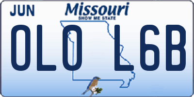 MO license plate OL0L6B