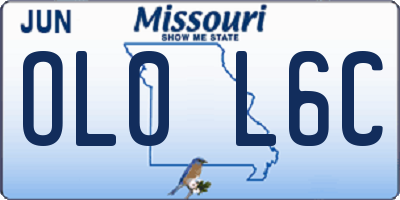 MO license plate OL0L6C
