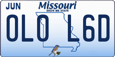 MO license plate OL0L6D