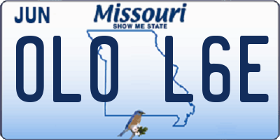 MO license plate OL0L6E