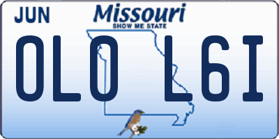 MO license plate OL0L6I