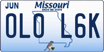 MO license plate OL0L6K