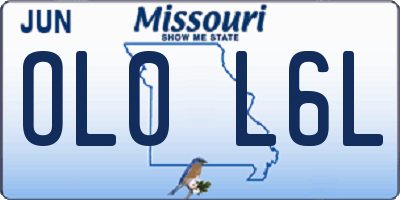 MO license plate OL0L6L