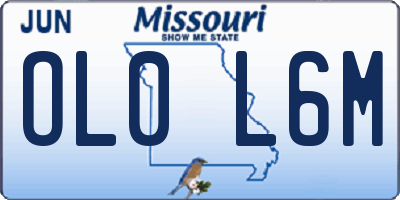 MO license plate OL0L6M