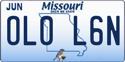 MO license plate OL0L6N