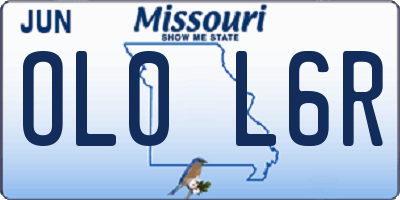 MO license plate OL0L6R