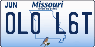 MO license plate OL0L6T
