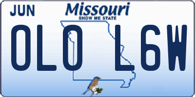 MO license plate OL0L6W