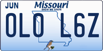 MO license plate OL0L6Z