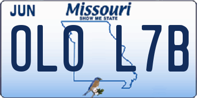 MO license plate OL0L7B