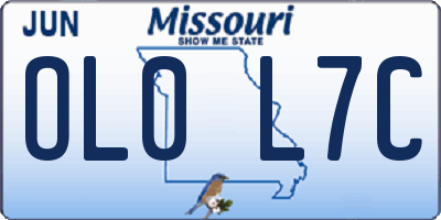 MO license plate OL0L7C
