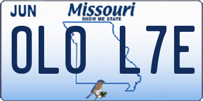 MO license plate OL0L7E