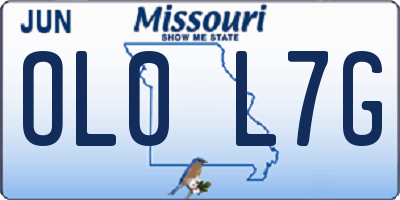 MO license plate OL0L7G