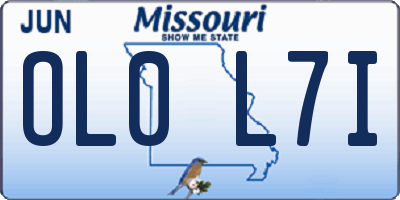 MO license plate OL0L7I