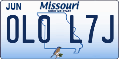 MO license plate OL0L7J