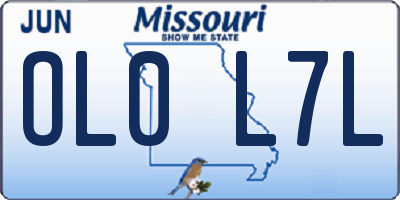 MO license plate OL0L7L