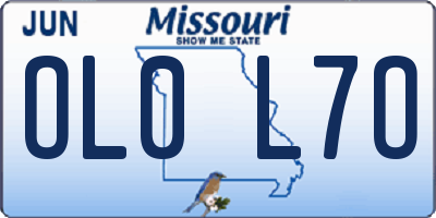 MO license plate OL0L7O