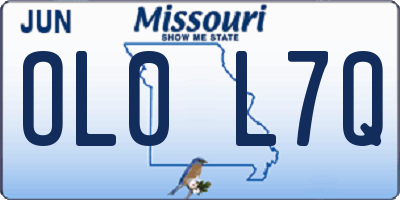 MO license plate OL0L7Q
