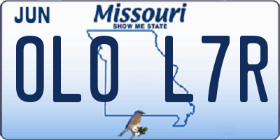 MO license plate OL0L7R