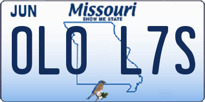 MO license plate OL0L7S