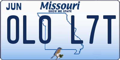 MO license plate OL0L7T