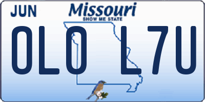 MO license plate OL0L7U