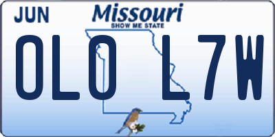 MO license plate OL0L7W