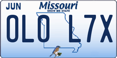 MO license plate OL0L7X