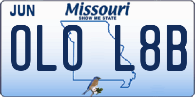 MO license plate OL0L8B