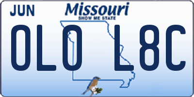 MO license plate OL0L8C