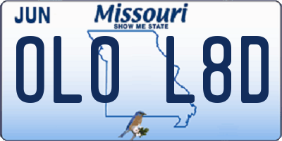 MO license plate OL0L8D