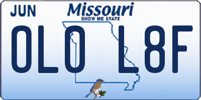 MO license plate OL0L8F