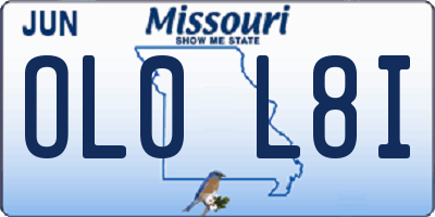 MO license plate OL0L8I