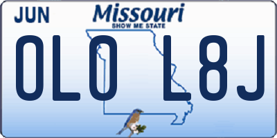 MO license plate OL0L8J