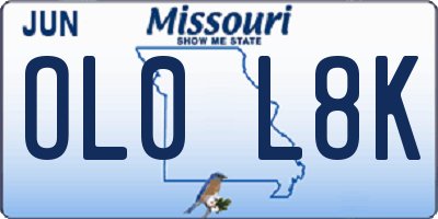 MO license plate OL0L8K