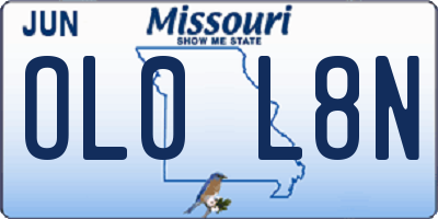 MO license plate OL0L8N
