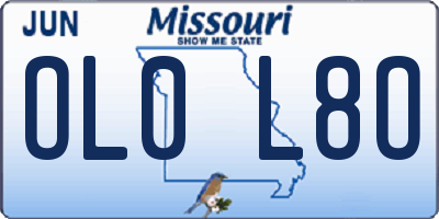 MO license plate OL0L8O