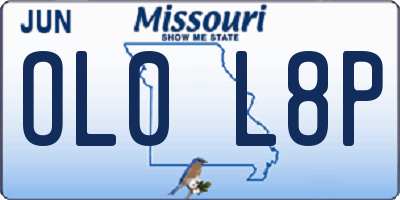 MO license plate OL0L8P