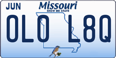 MO license plate OL0L8Q