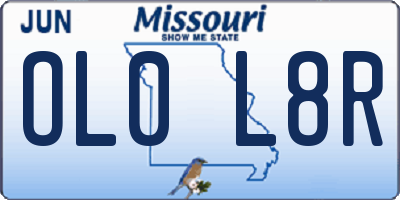 MO license plate OL0L8R