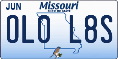 MO license plate OL0L8S