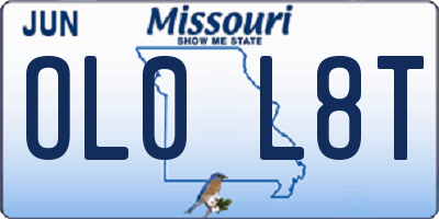 MO license plate OL0L8T