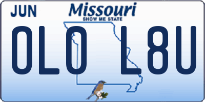 MO license plate OL0L8U