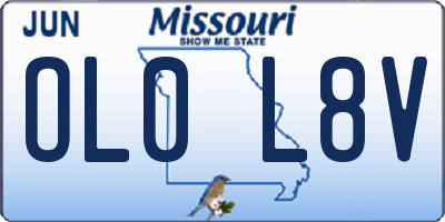 MO license plate OL0L8V