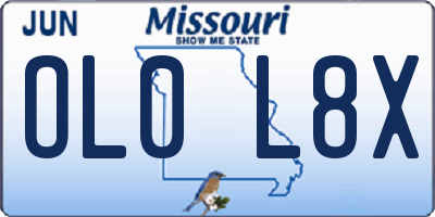 MO license plate OL0L8X