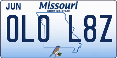 MO license plate OL0L8Z