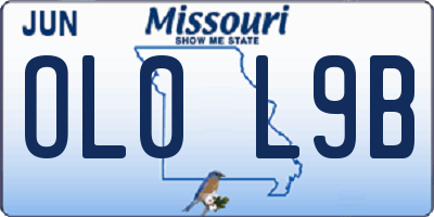 MO license plate OL0L9B