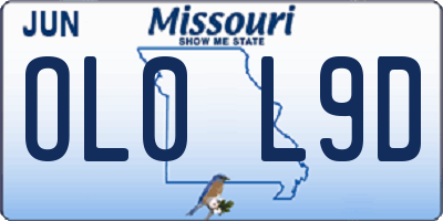 MO license plate OL0L9D